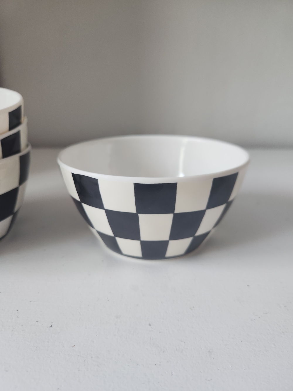Bella Lux Black and White Checker Melamine Dip Bowls - Set of 4 - Picture 3 of 8